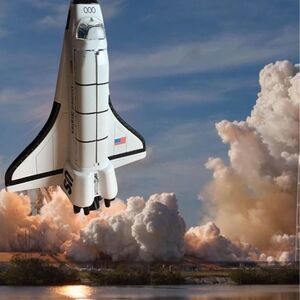United States Space Shuttle In A White & Black Medium Scale Diecast 7”